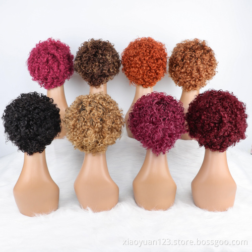 Mayqueen Wholesale Wigs Vendor Unprocessed Short Curly Pixie Cut HD Brazilian Transparent Human Hair Lace Front Wigs For Women